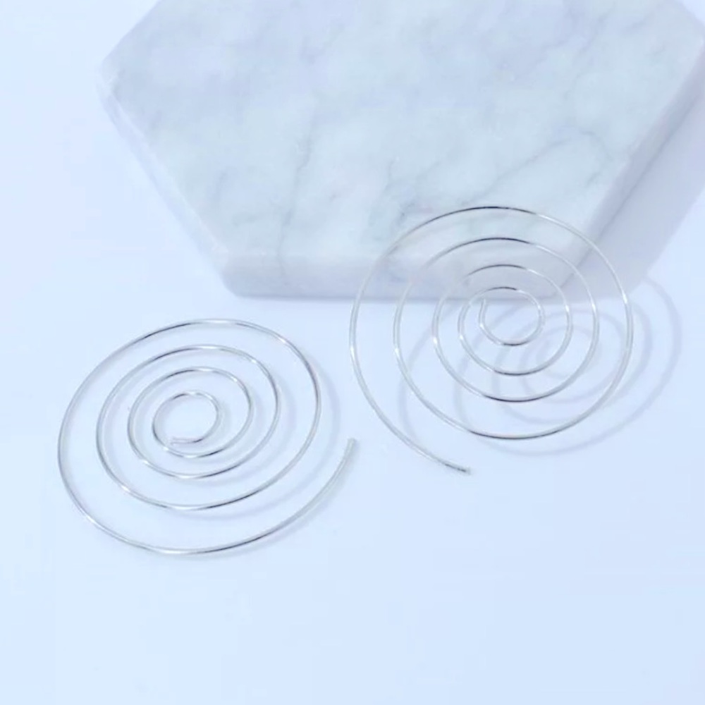 Silver & Gold Spiral Hoop Earring